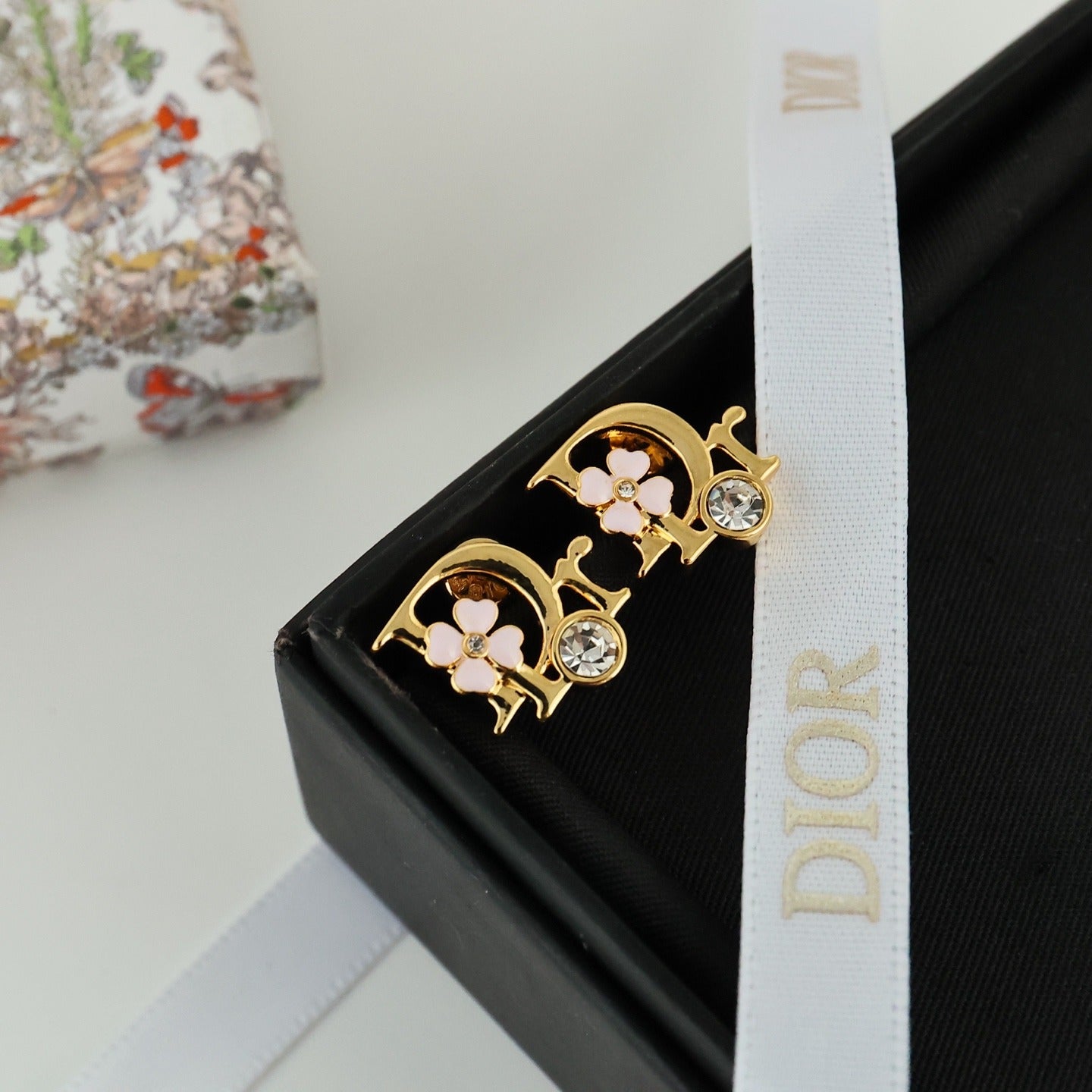 Dior Pink Crystal Earrings