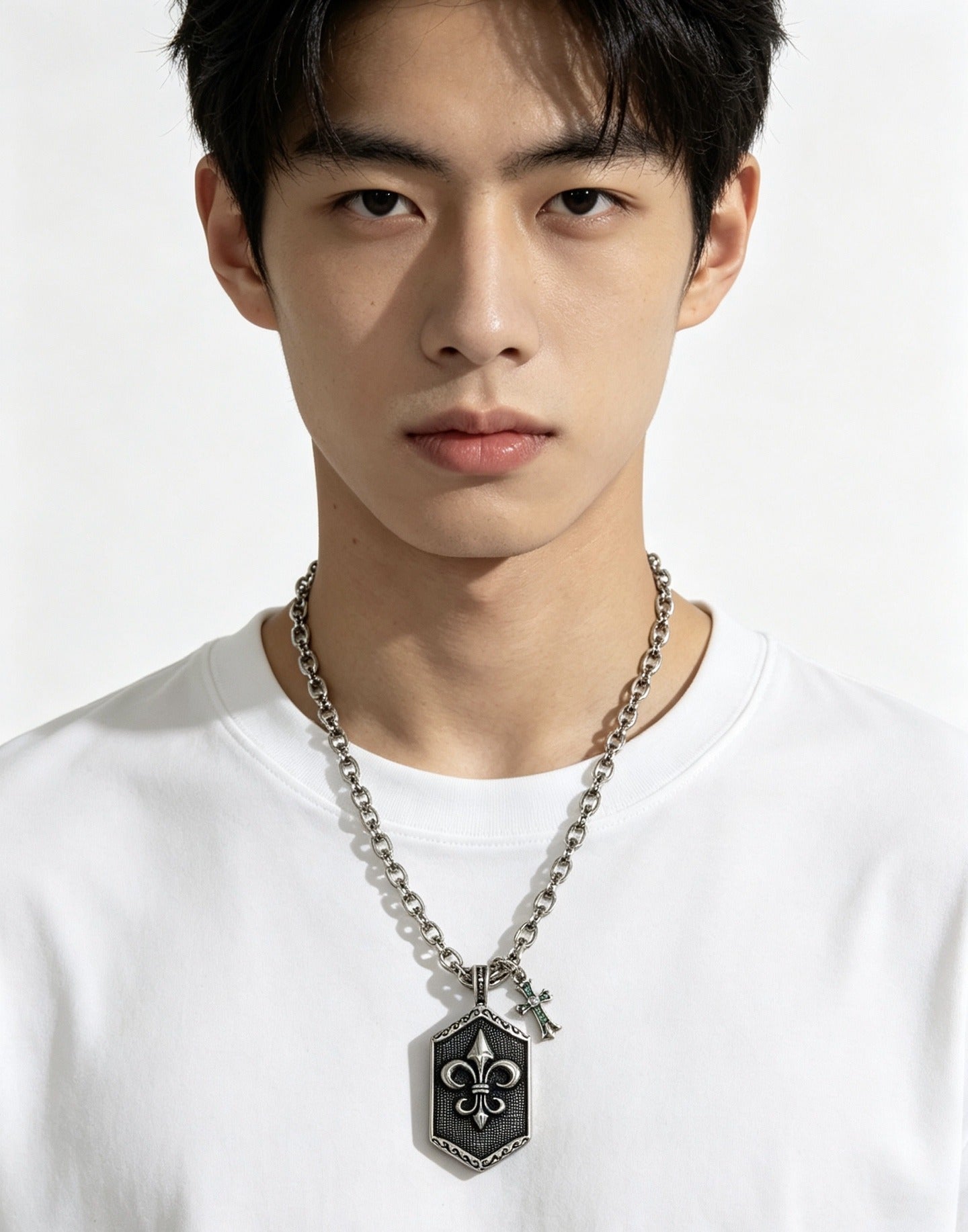 Chrome Hearts Sterling Silver Cross Necklace