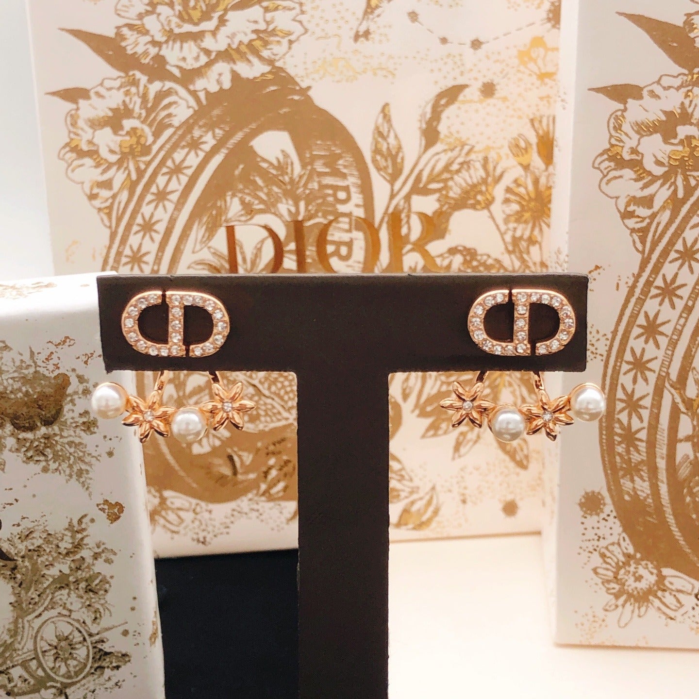 Dior Gold Brass Sunburst Earrings