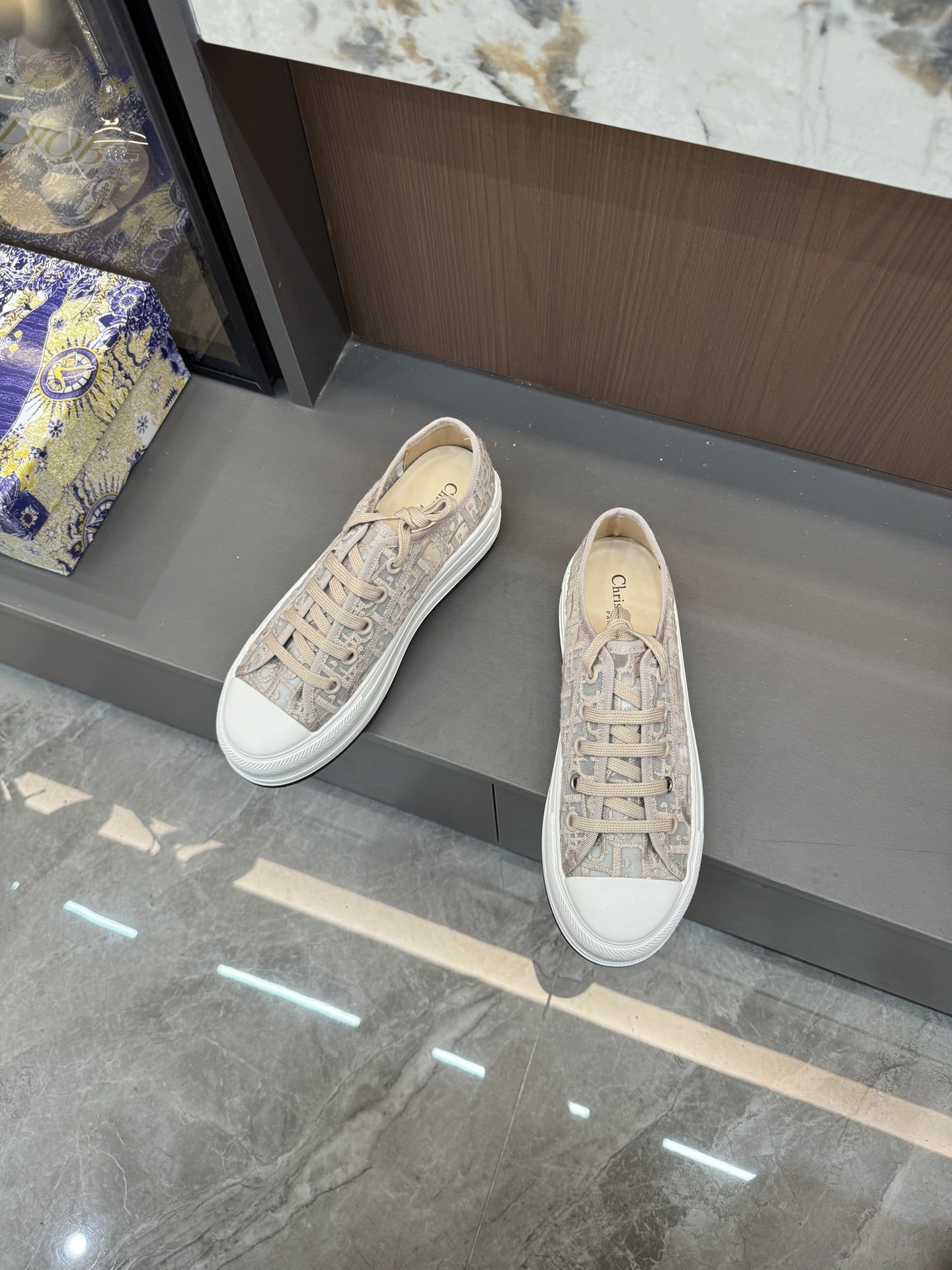 Dior Women Cotton & Lambskin Leather Embroidered Shoes