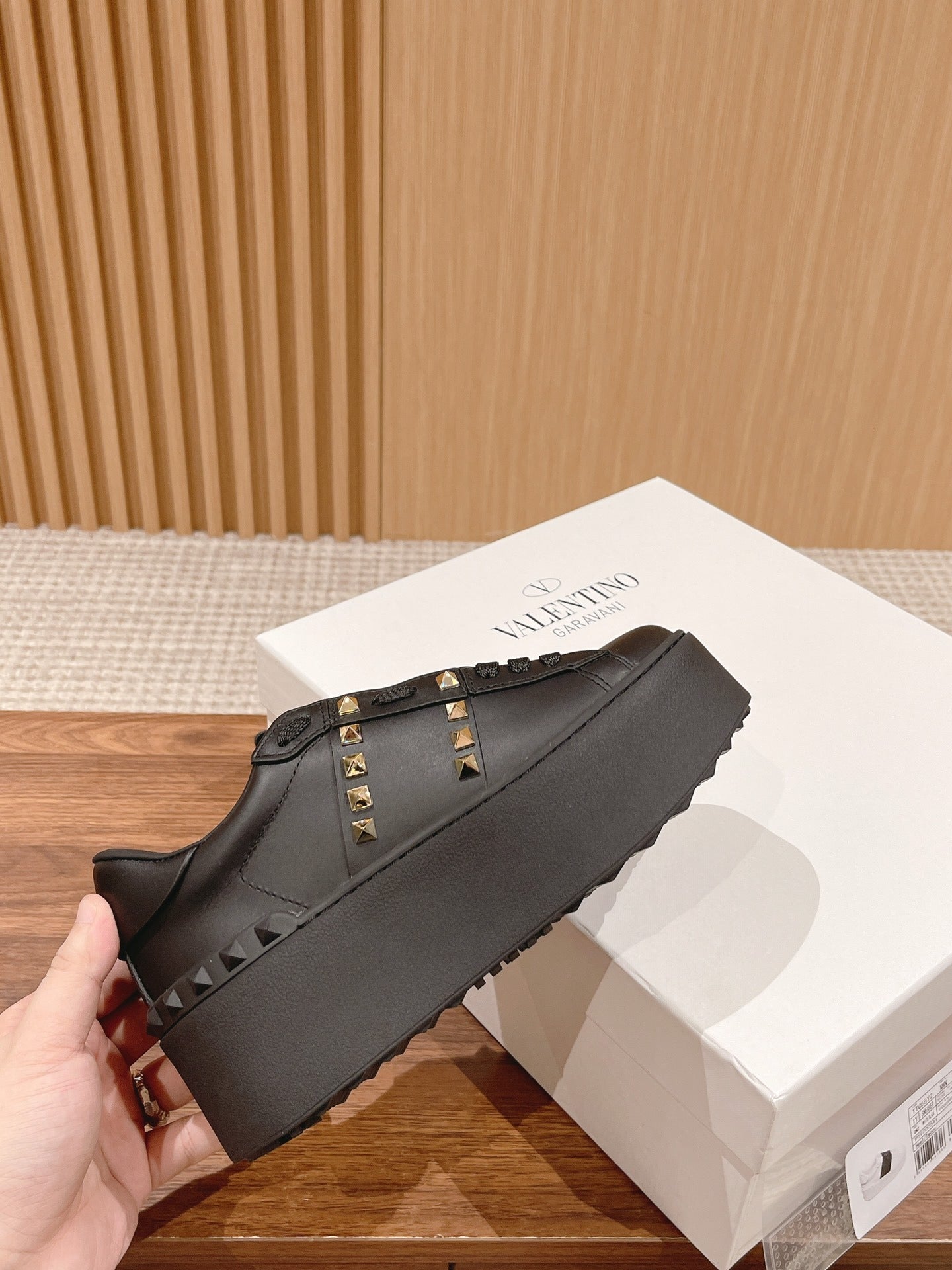 Valentino Calfskin Leather Sneakers