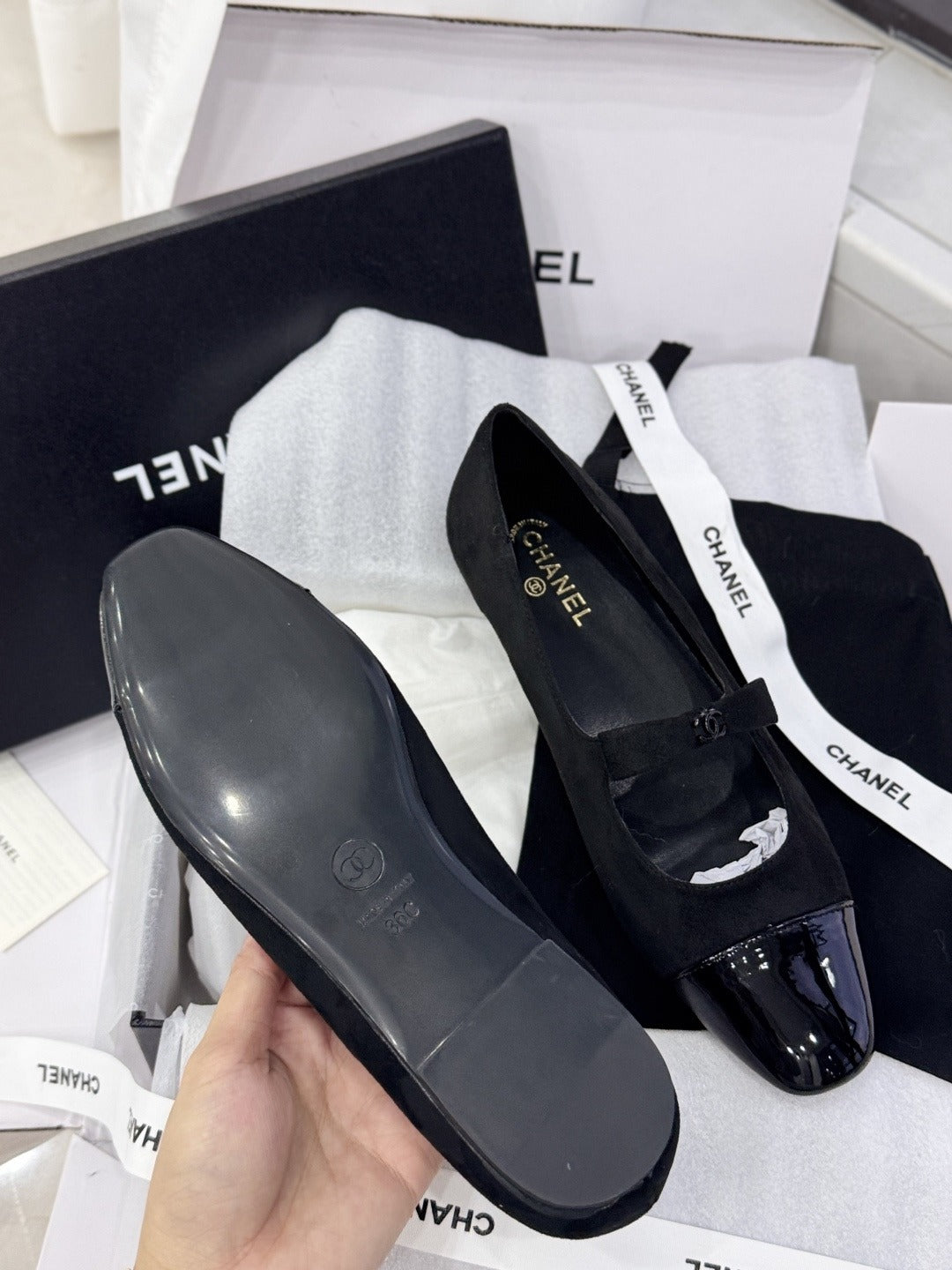Chanel Patent Leather Bow Shoes