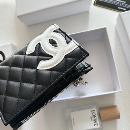 Chanel Black Lambskin Leather Wallet