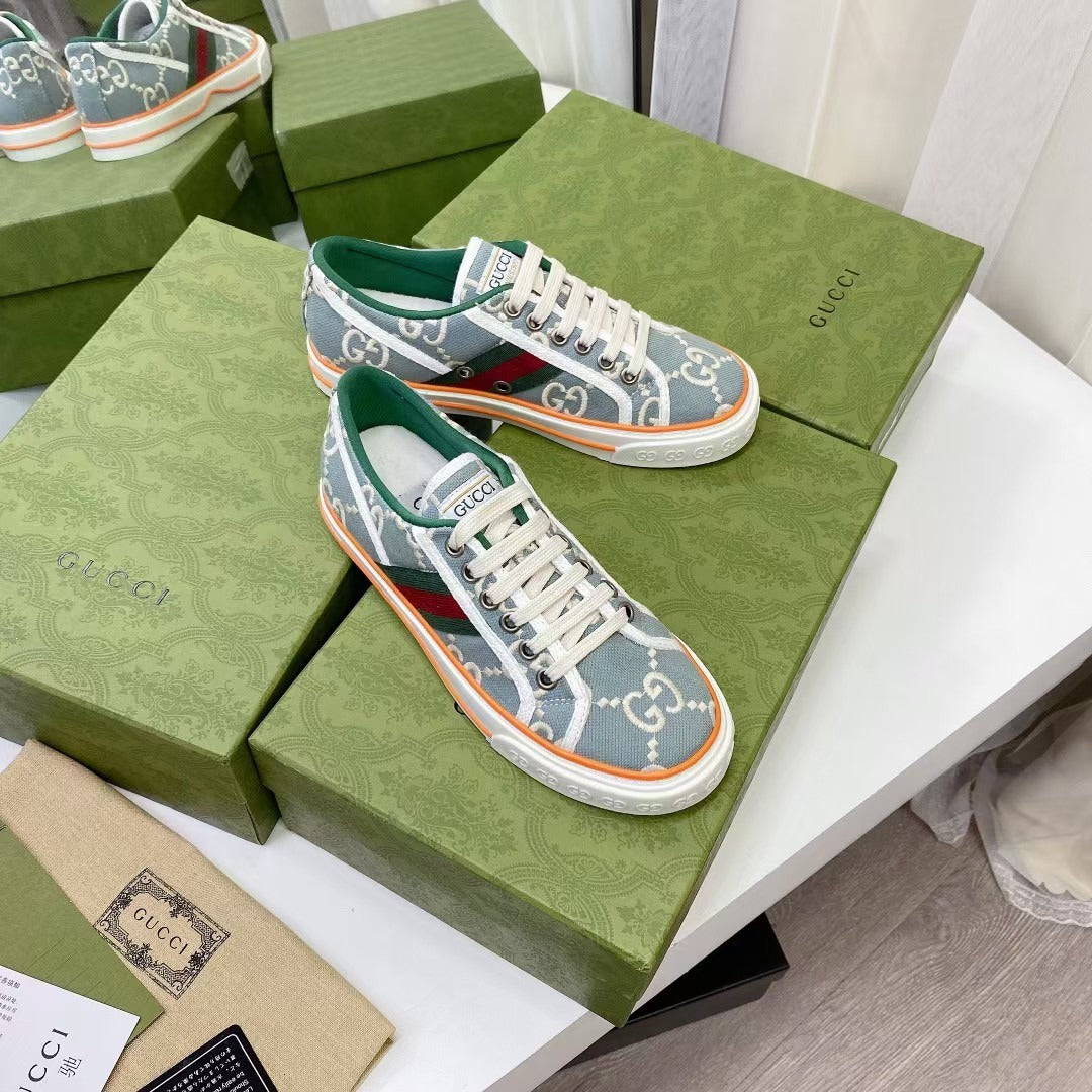 Gucci Canvas & Lambskin Leather Canvas Shoes