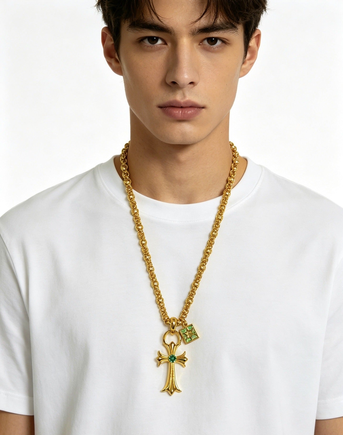 Chrome Hearts Sterling Silver Cross Necklace