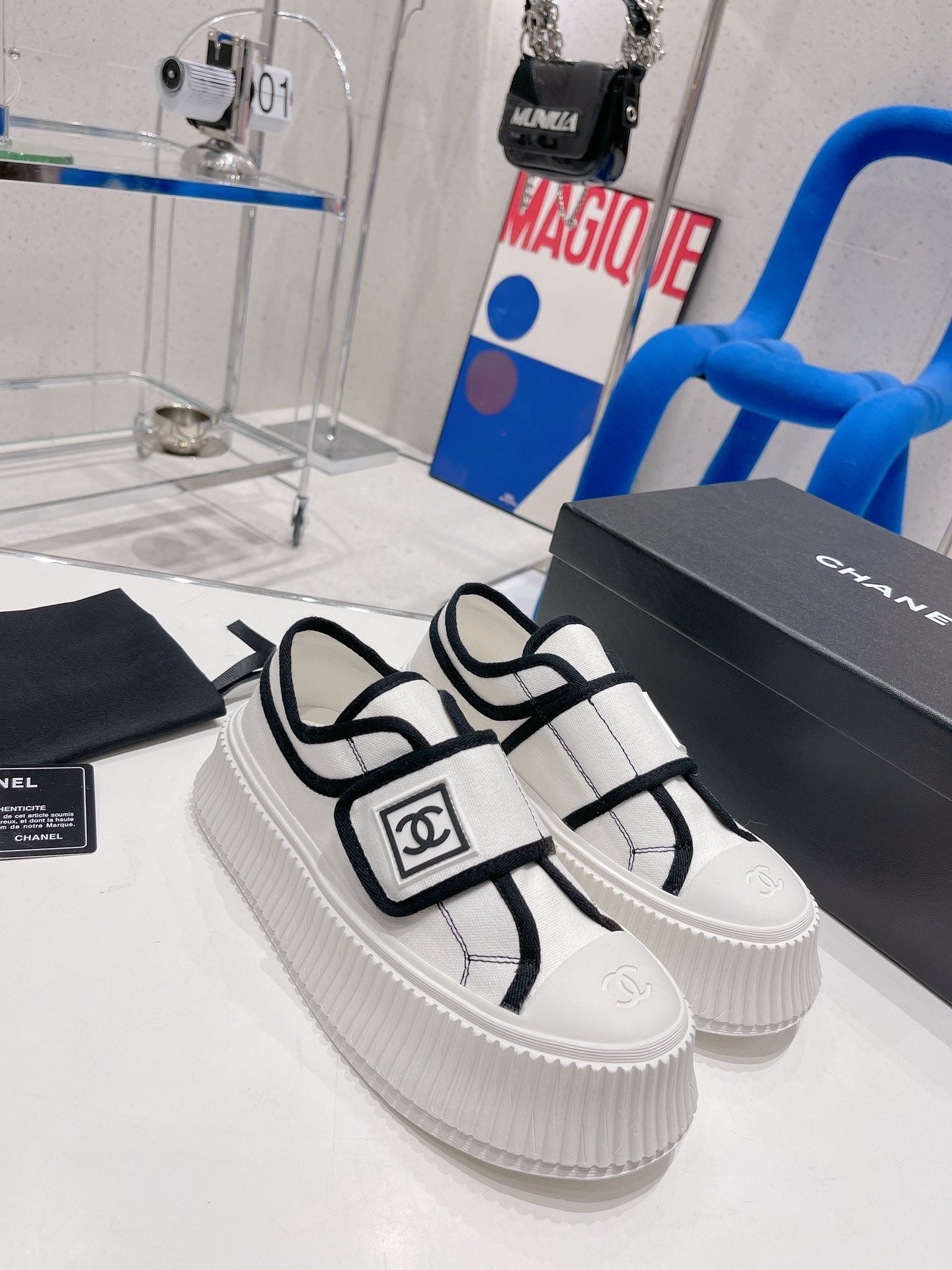 Chanel Canvas & Leather Vintage-Finish Canvas Shoes