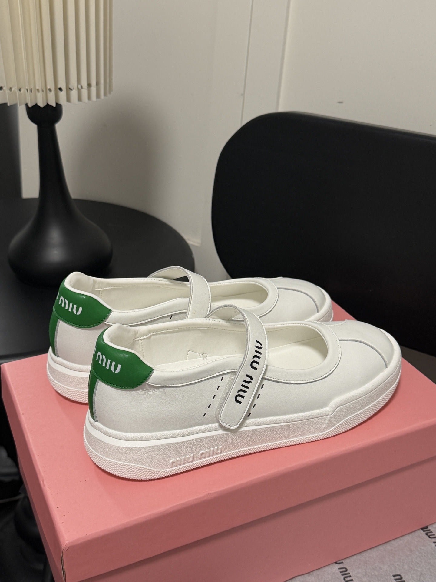 Miu Miu White Leather Logo Sneakers