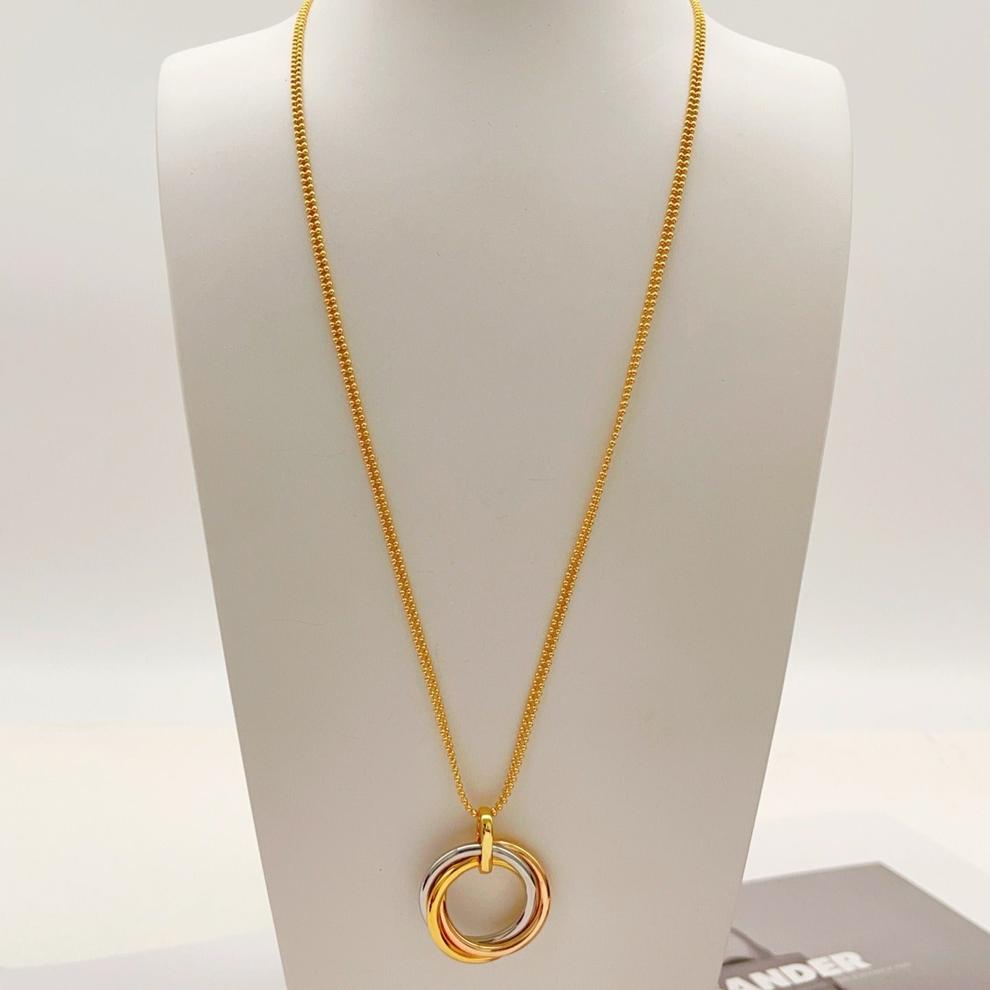 Cartier Gold Brass Colorblock Necklace