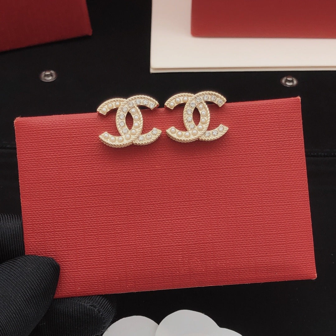 Chanel Brass & Sterling Silver Earrings