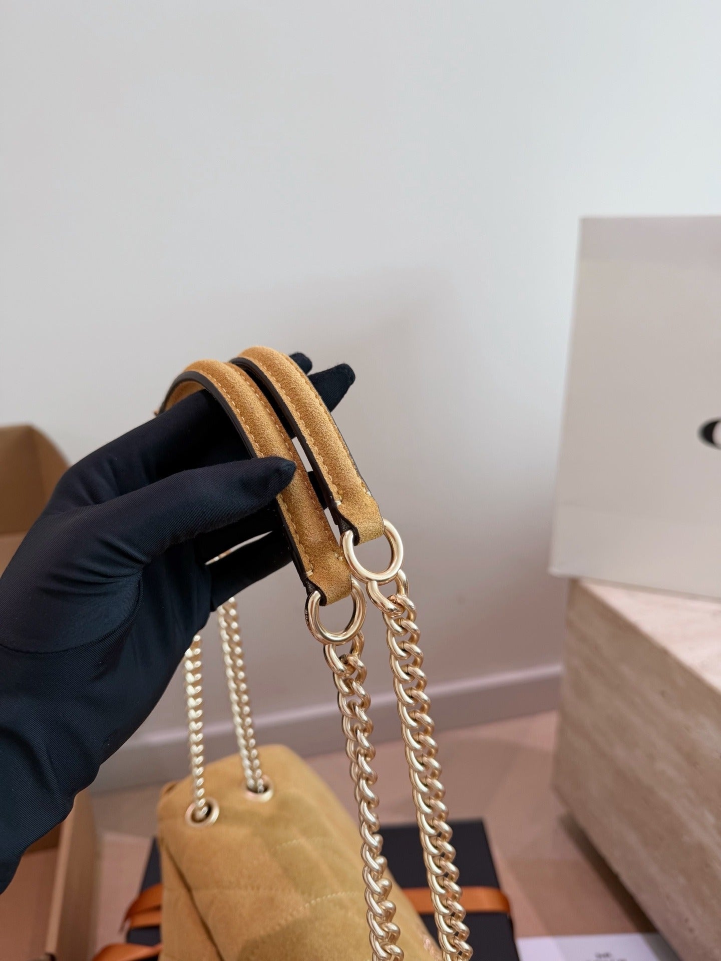 Coach Suede Chain Handbag