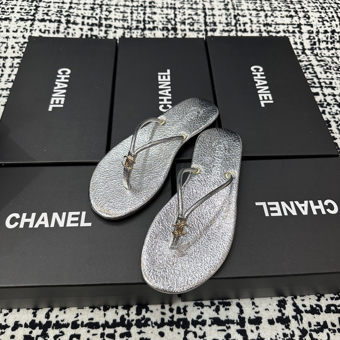 Chanel Lambskin Leather Slides
