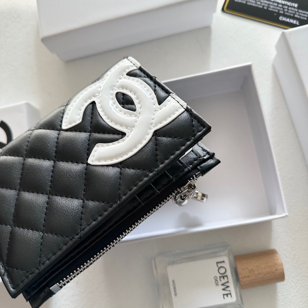 Chanel Black Lambskin Leather Wallet