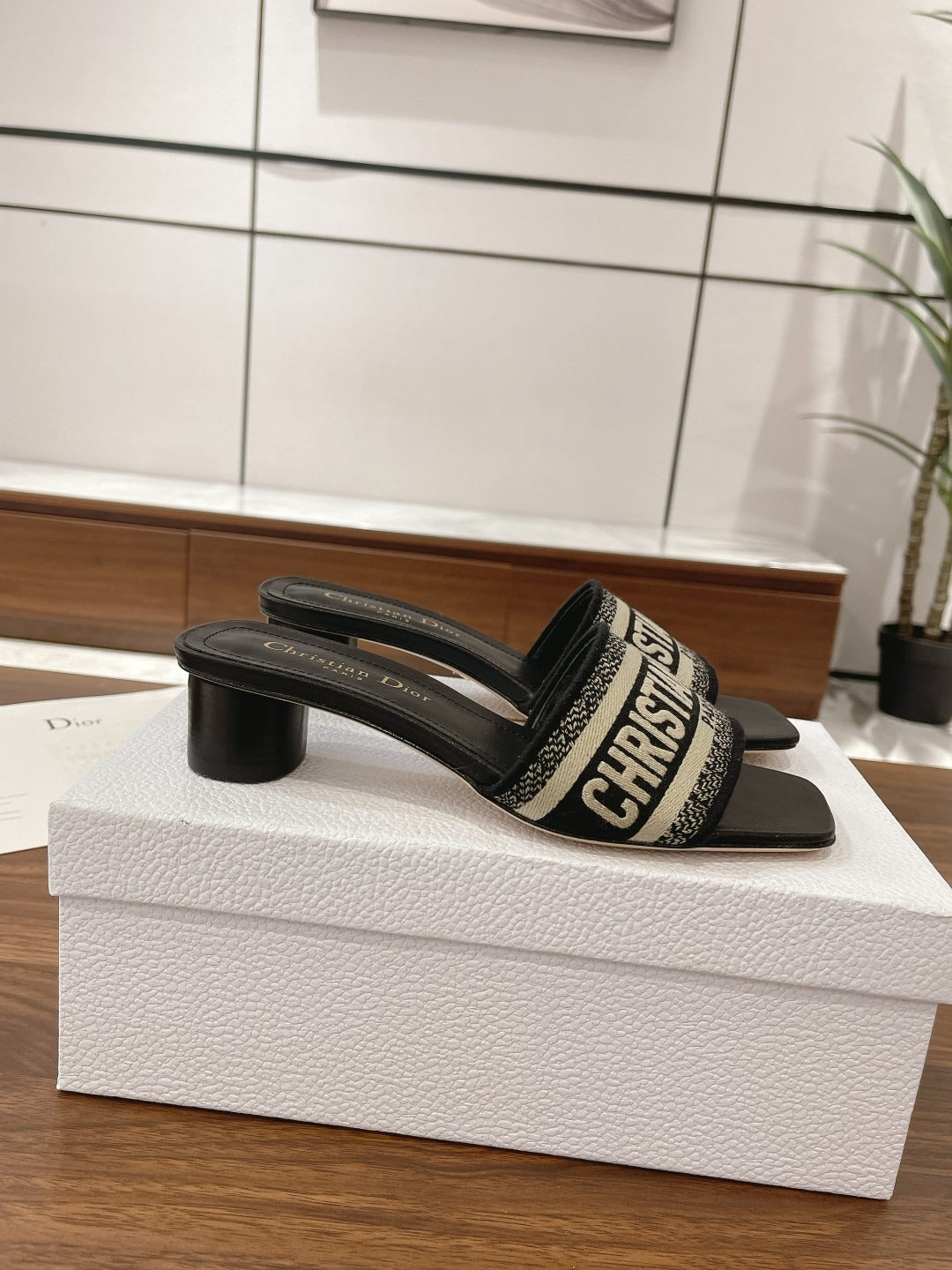 Dior Cotton & Leather Slides