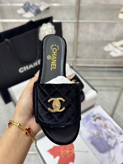 Chanel Lambskin Leather Slides
