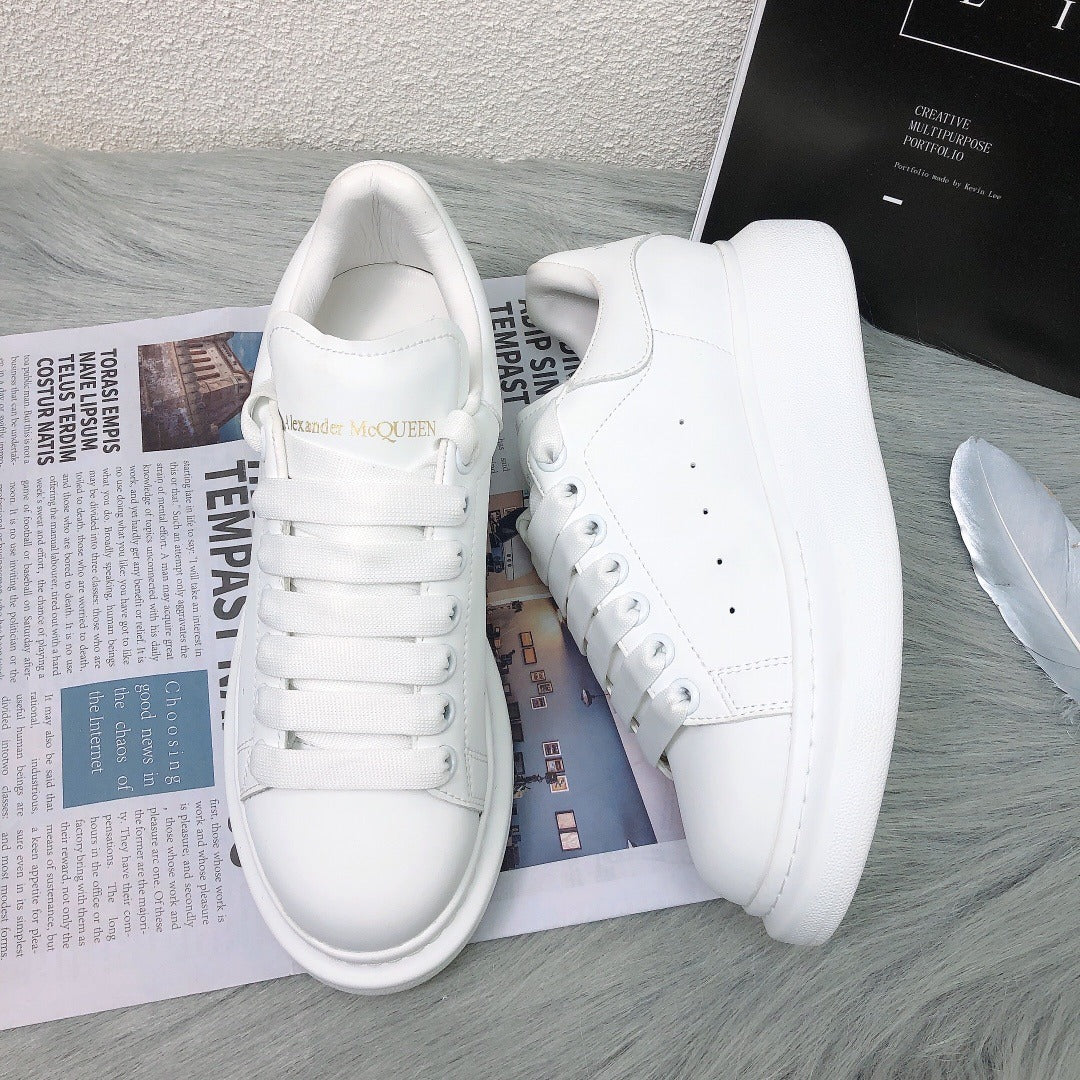 Alexander McQueen Lambskin Leather Logo Sneakers