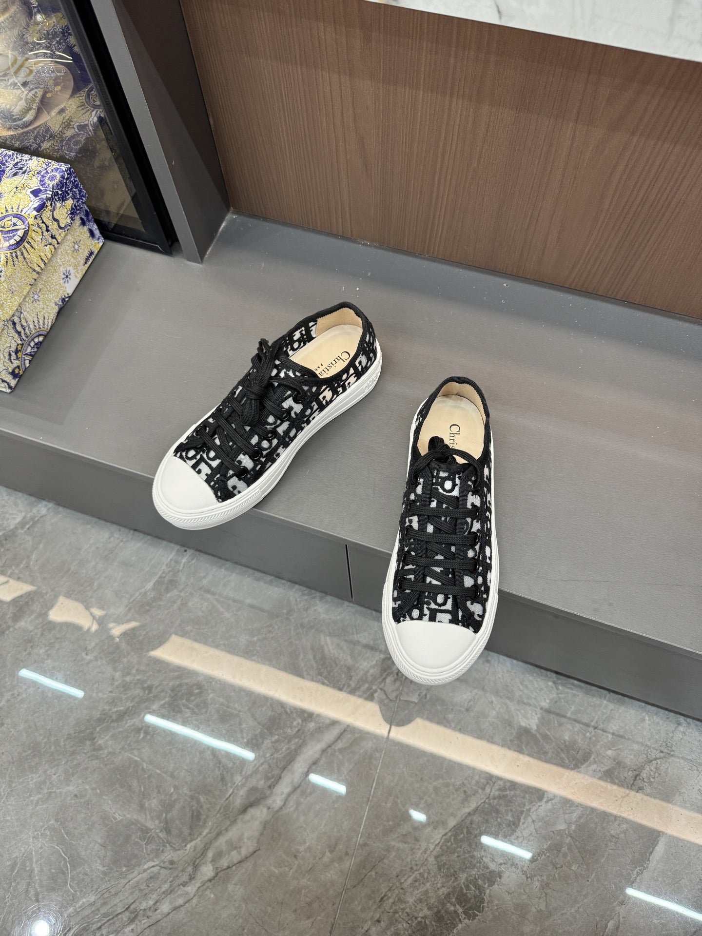 Dior Women Cotton & Lambskin Leather Embroidered Shoes