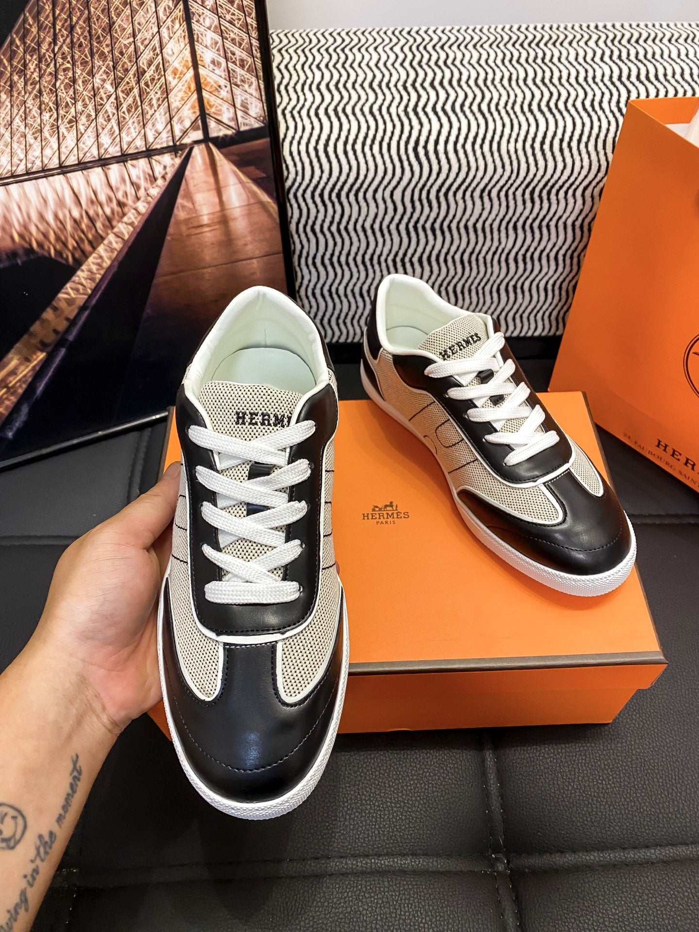 Hermes Black Sneakers