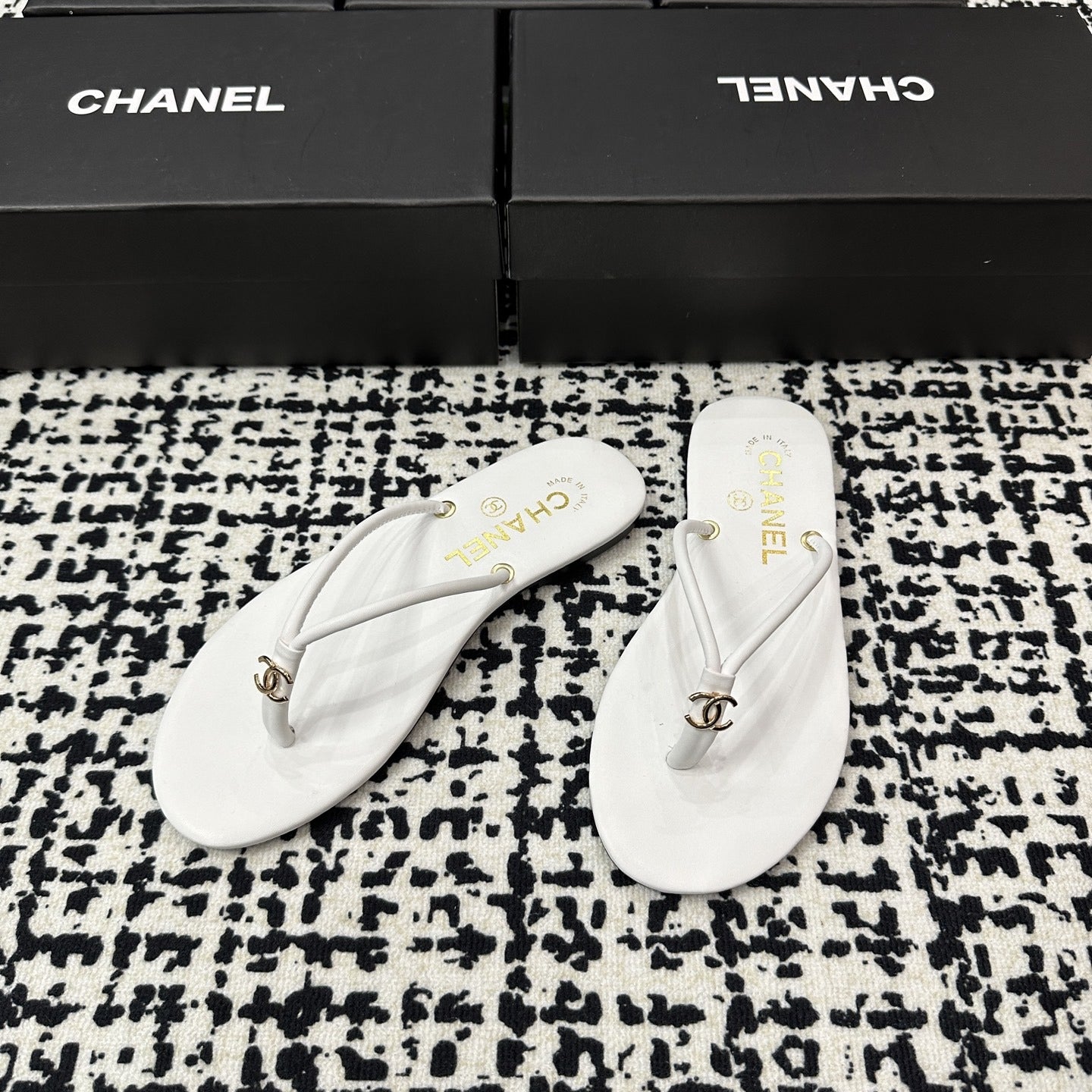 Chanel Lambskin Leather Slides