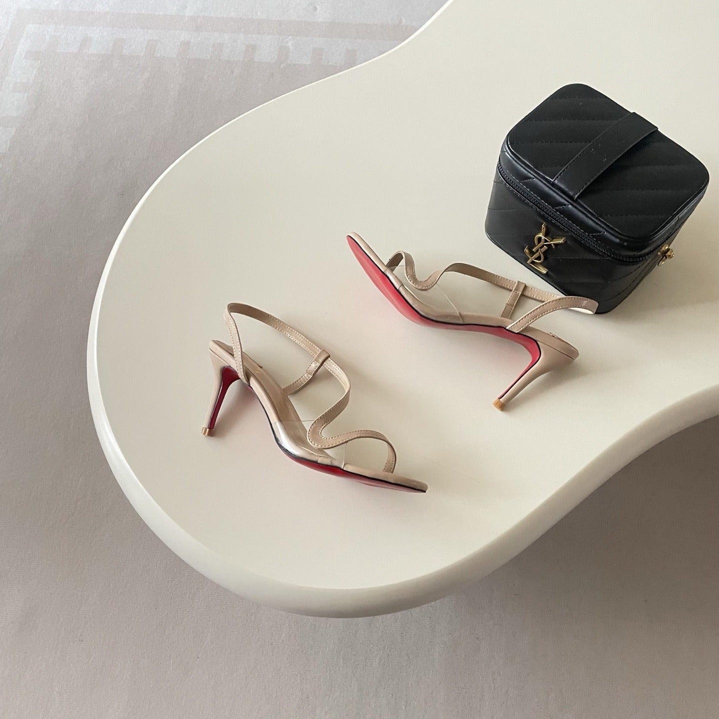 Christian Louboutin Patent Leather & Lambskin Leather Sandals