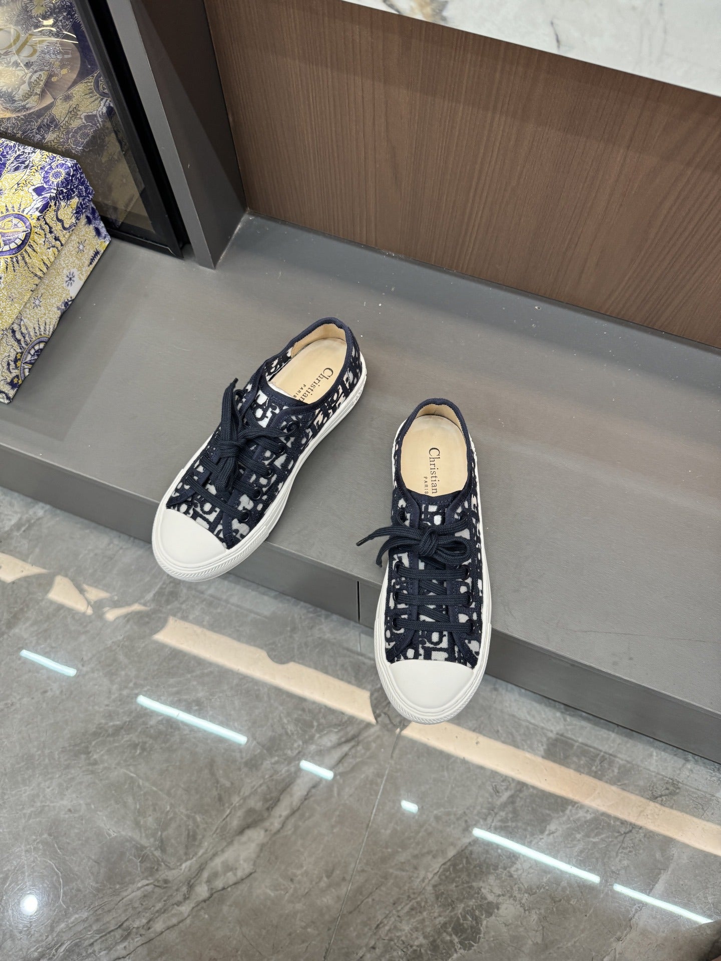 Dior Women Cotton & Lambskin Leather Embroidered Shoes