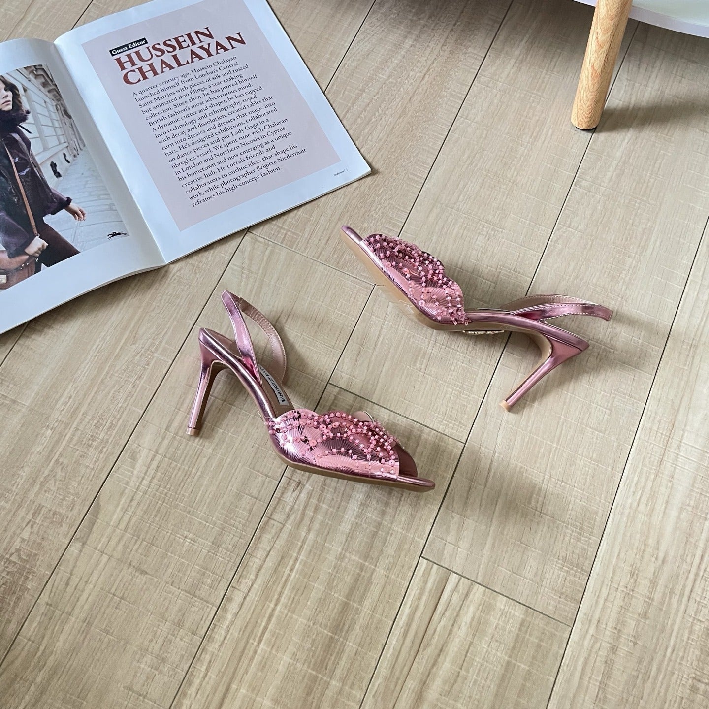 Aquazzura Lambskin Leather Crystal Sandals