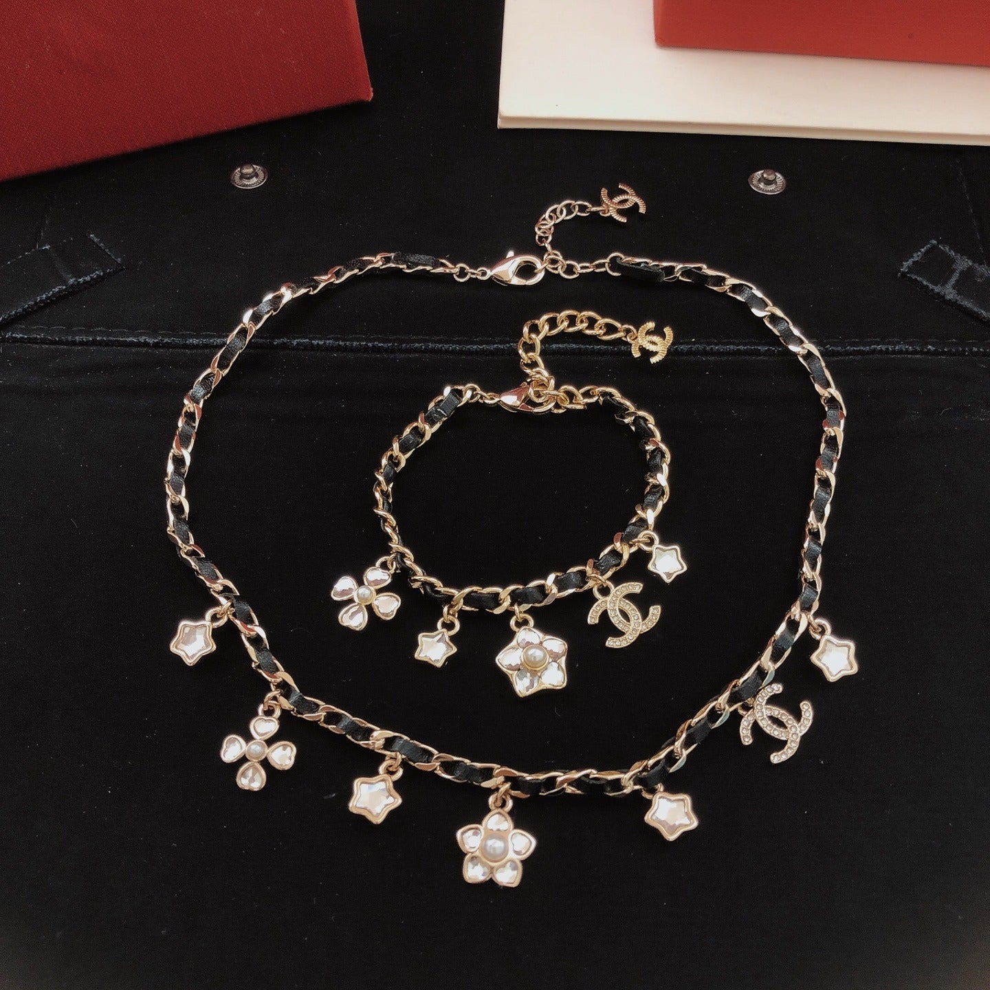 Chanel Leather Clover Bracelet
