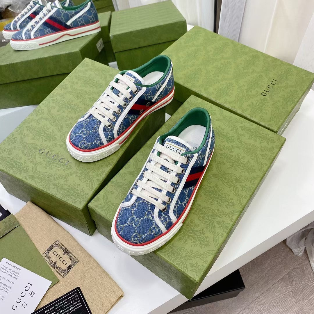 Gucci Canvas & Lambskin Leather Canvas Shoes