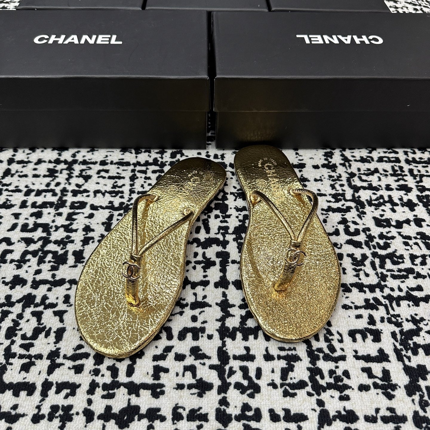Chanel Lambskin Leather Slides