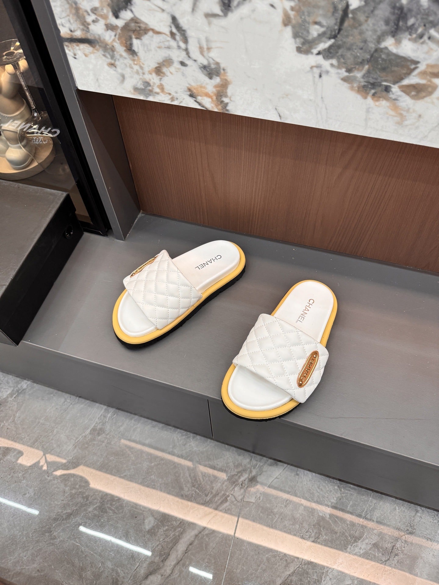 Chanel Lambskin Leather Slides