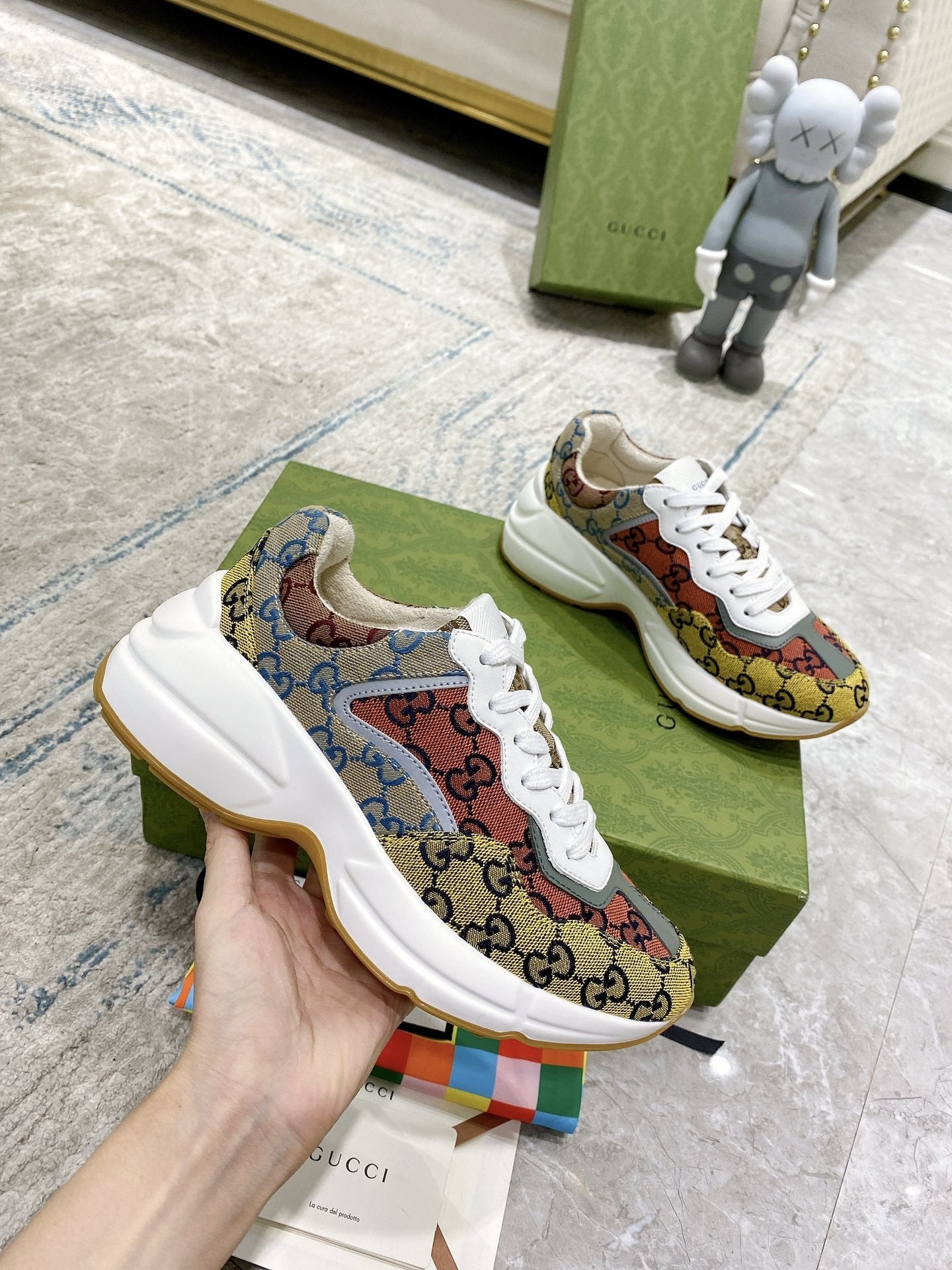 Gucci Lambskin Leather Logo Sneakers