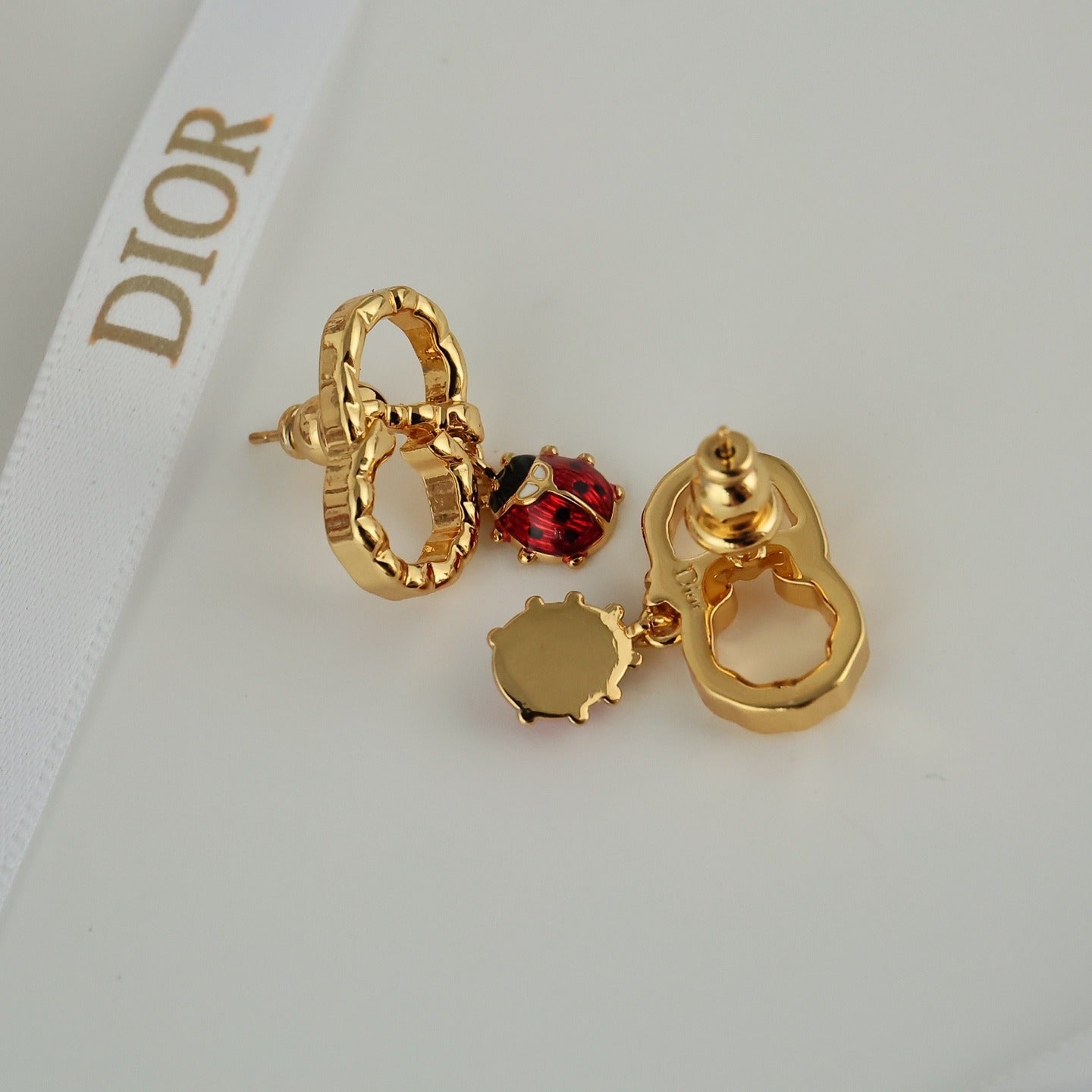 Dior Black Enamel Earrings