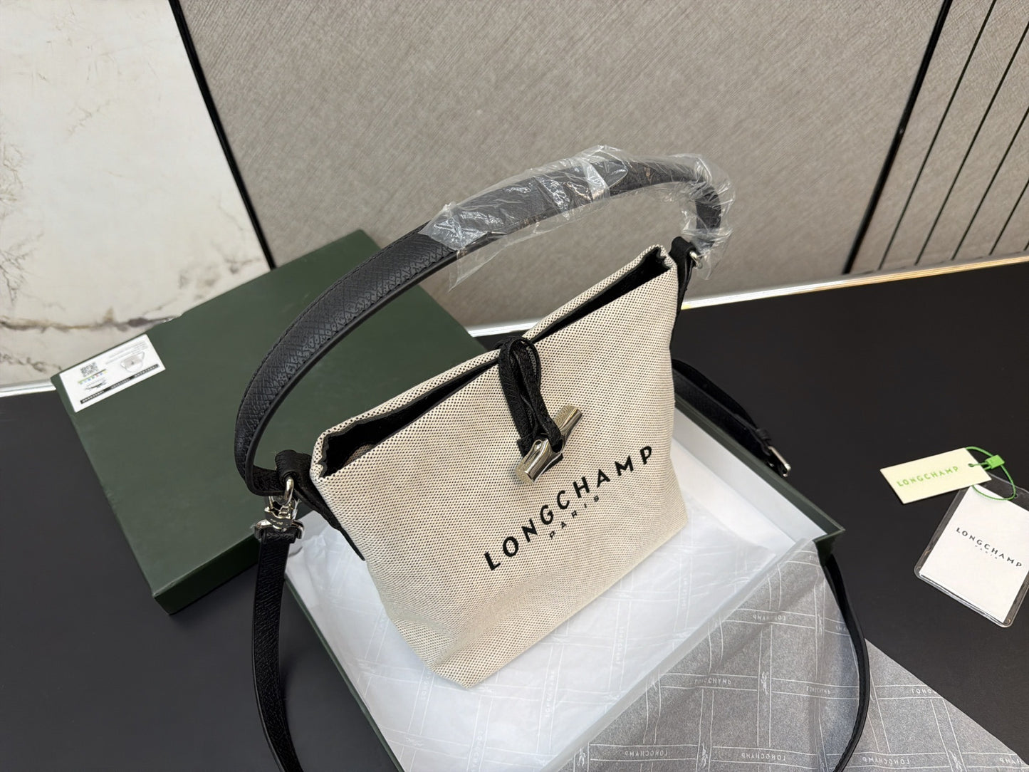 Longchamp Canvas Printed Handbag