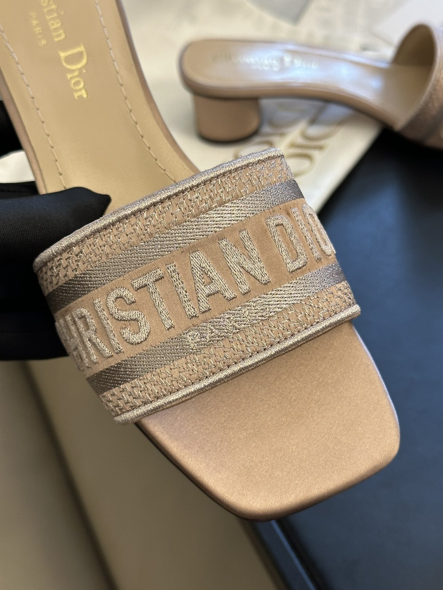 Dior Cotton & Leather Slides