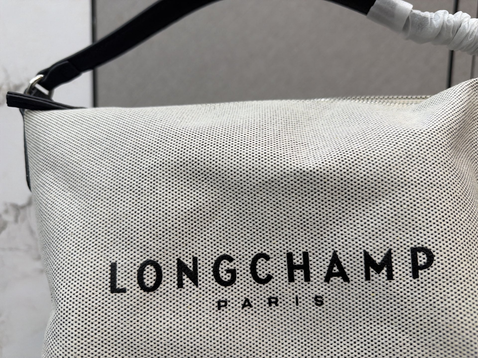 Longchamp Cotton & Canvas Logo Crossbody Bag