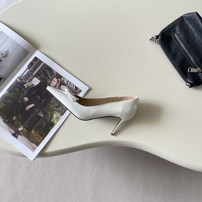 Prada Lambskin Leather Bow Heels