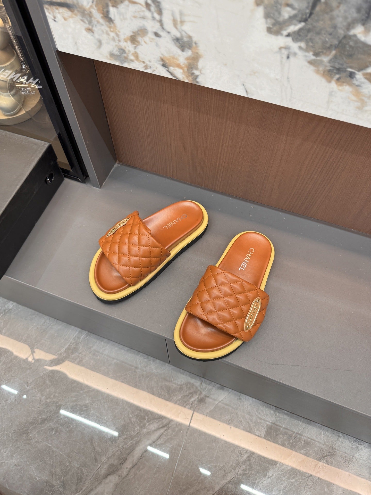 Chanel Lambskin Leather Slides