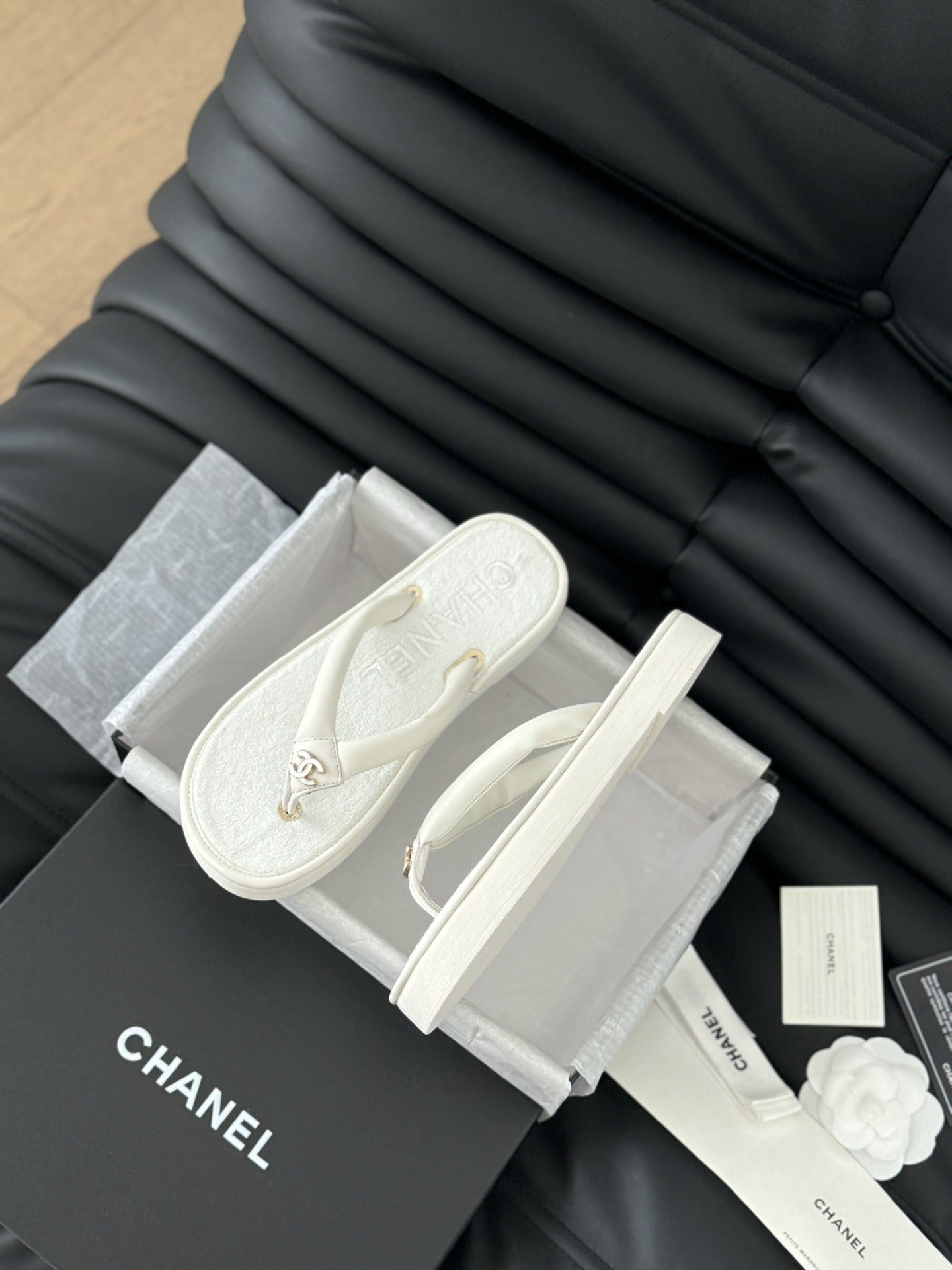 Chanel Leather Slides