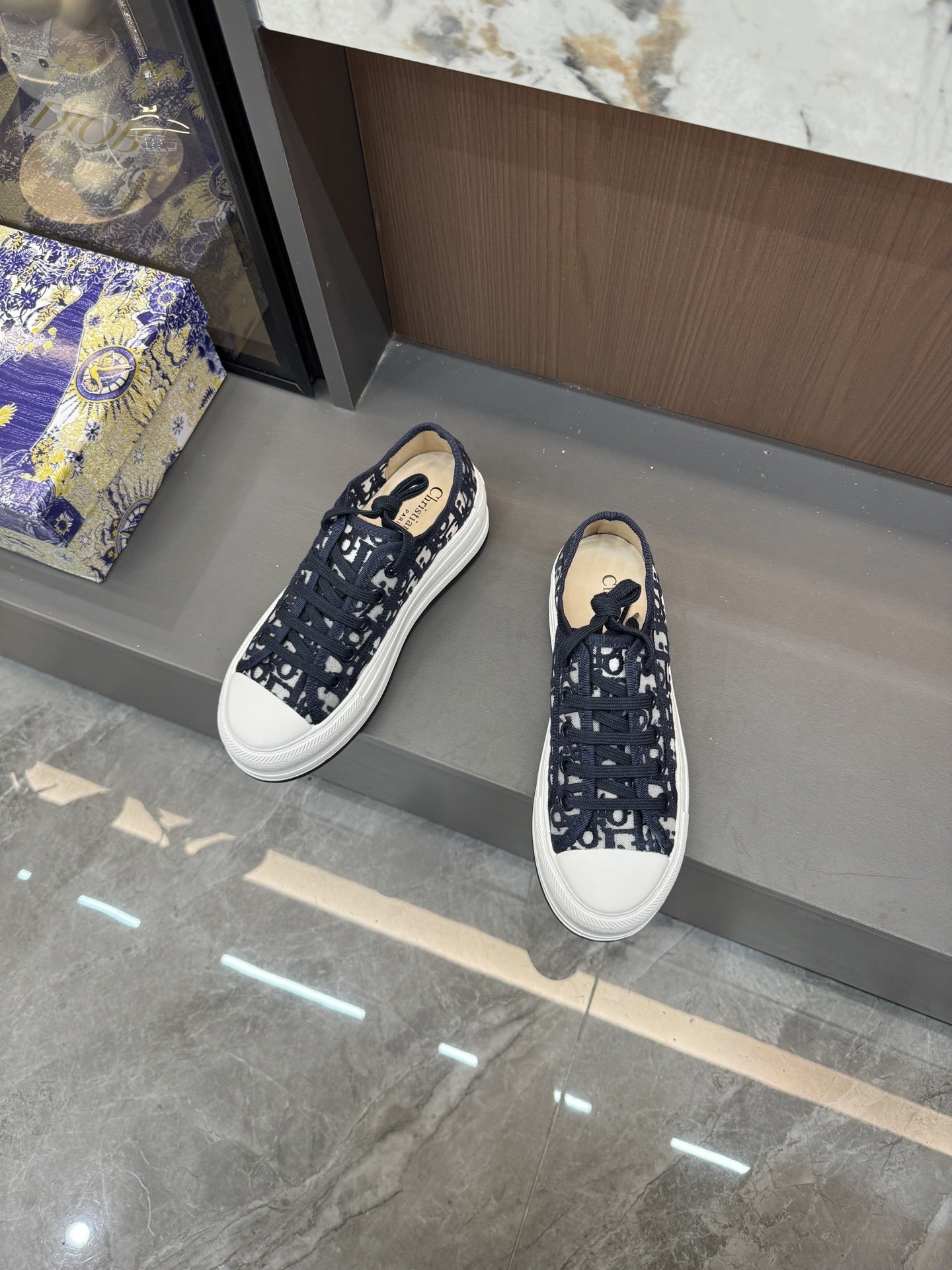 Dior Women Cotton & Lambskin Leather Embroidered Shoes