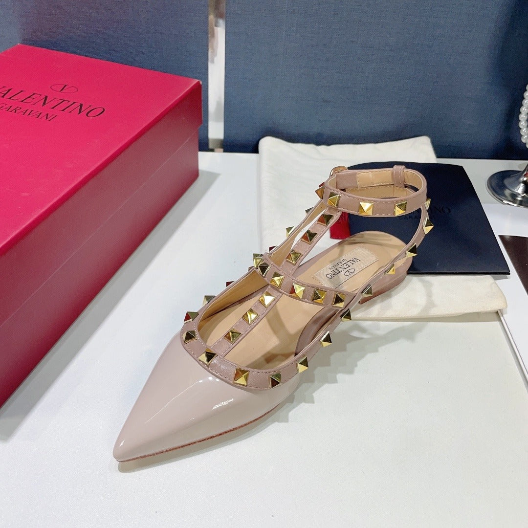 Valentino Lambskin Leather Pointed Toe Sandals