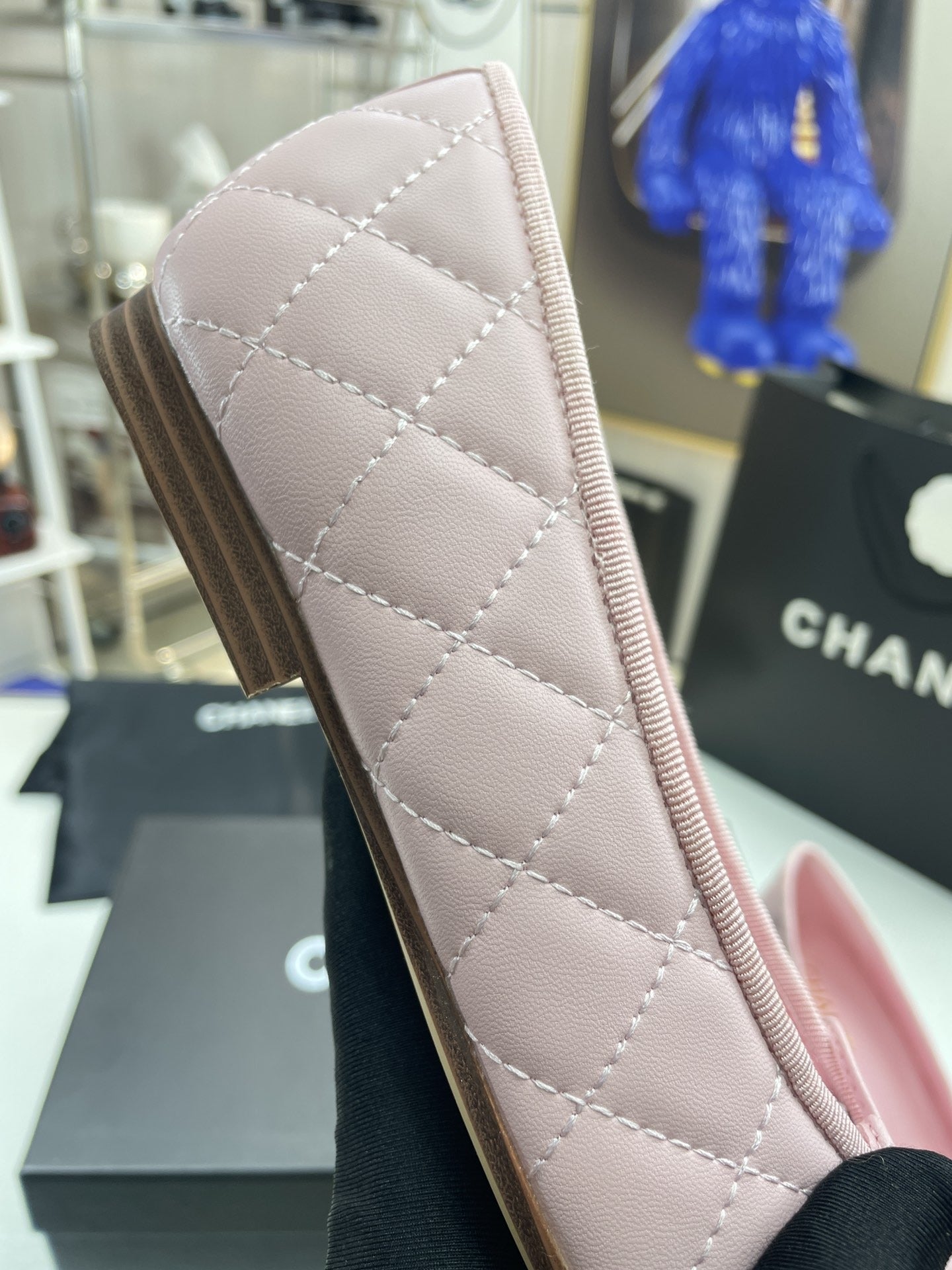 Chanel Lambskin Leather Bow Ballet Flats