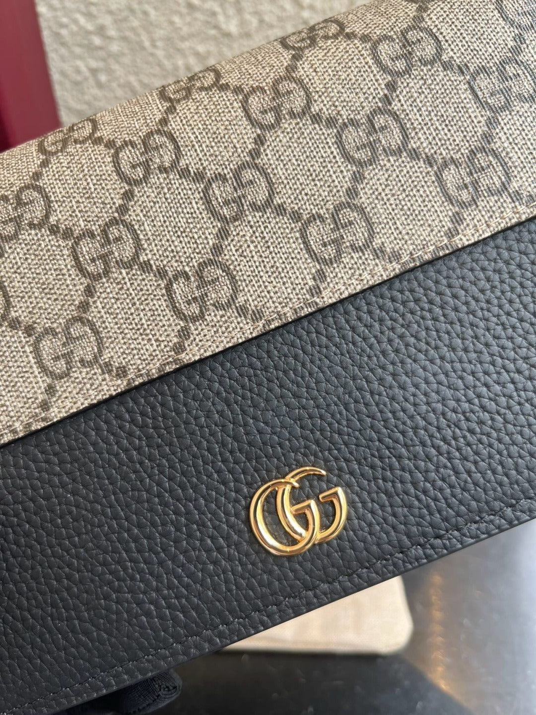 Gucci Black Leather GG Marmont Wallet