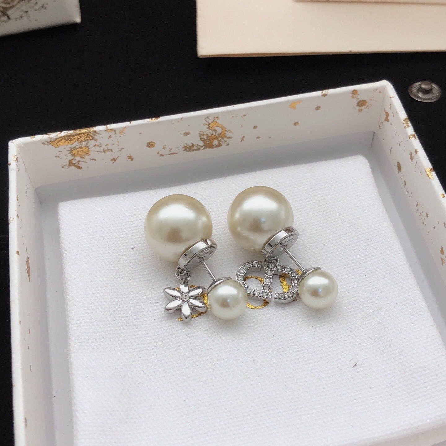 Dior Brass Floral Earrings