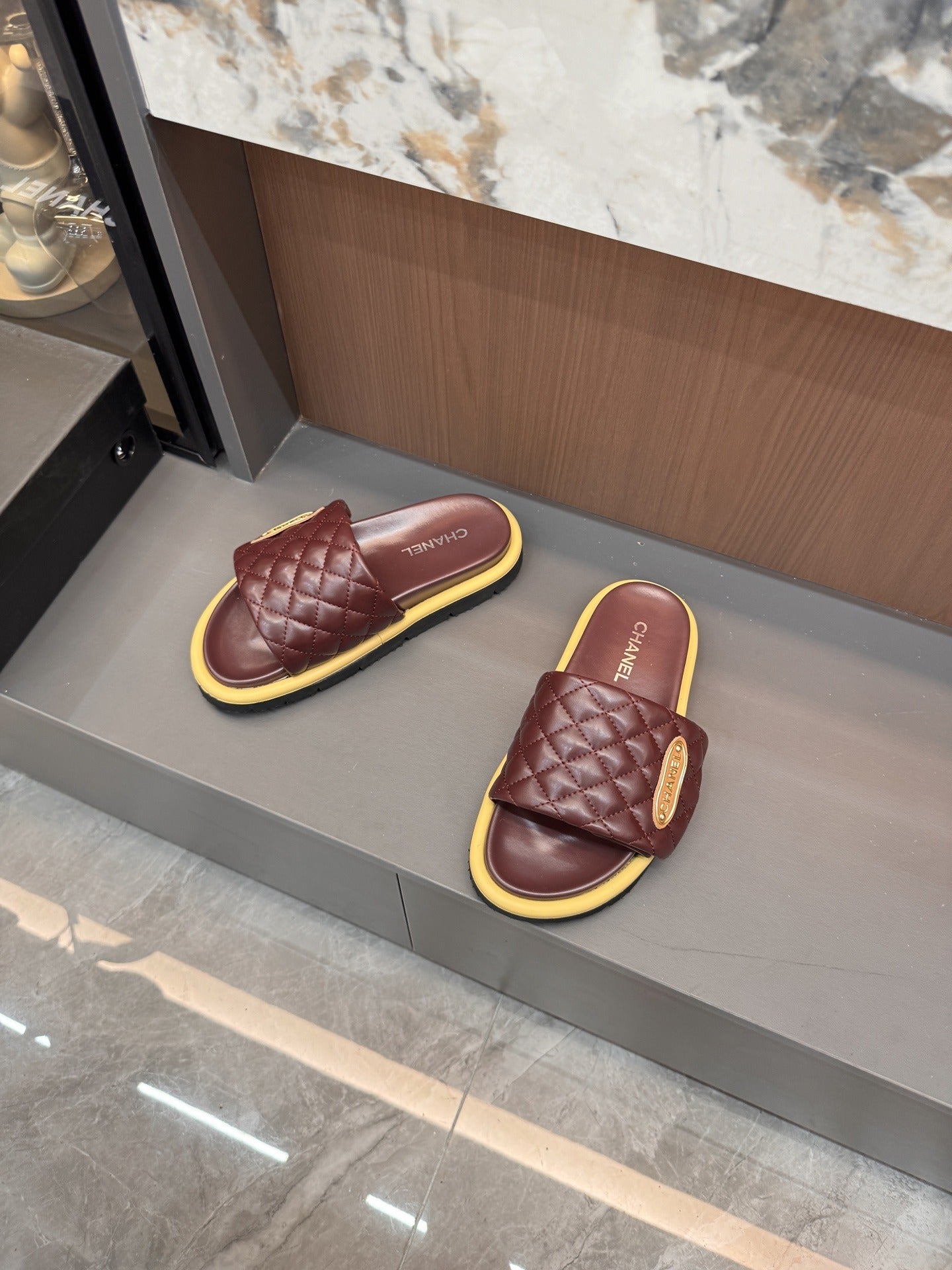 Chanel Lambskin Leather Slides