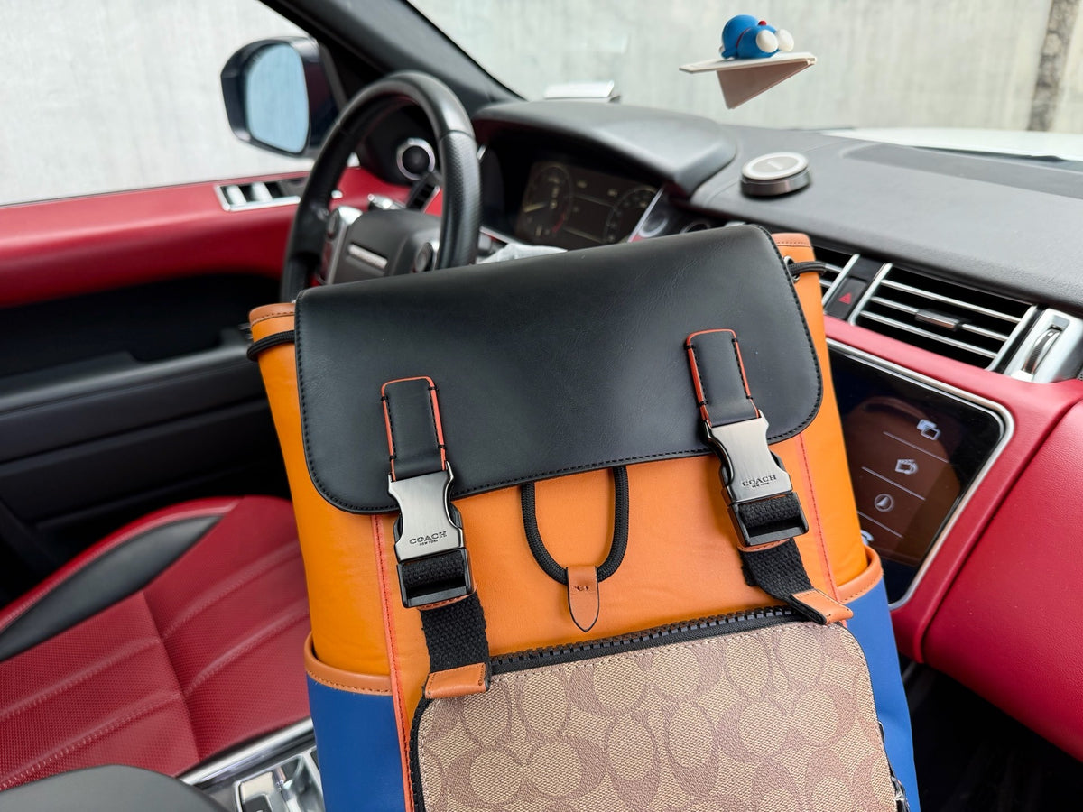 Coach Canvas Logo Backpack