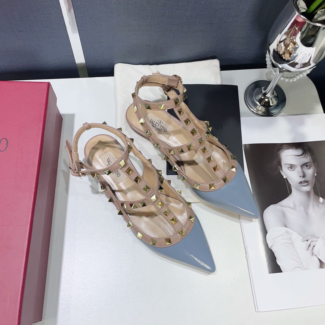 Valentino Lambskin Leather Pointed Toe Sandals