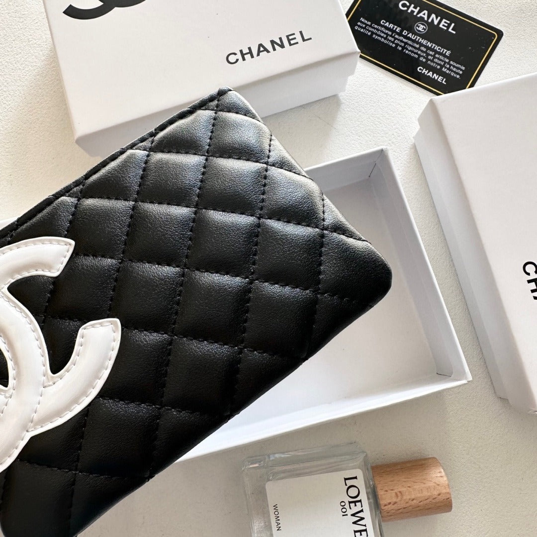Chanel Black Lambskin Leather Wallet
