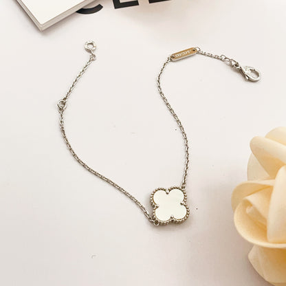 Van Cleef & Arpels Silver Brass Clover Bracelet