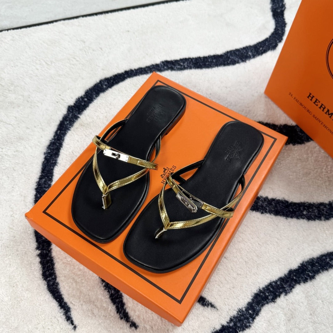 Hermes Leather Logo Slides