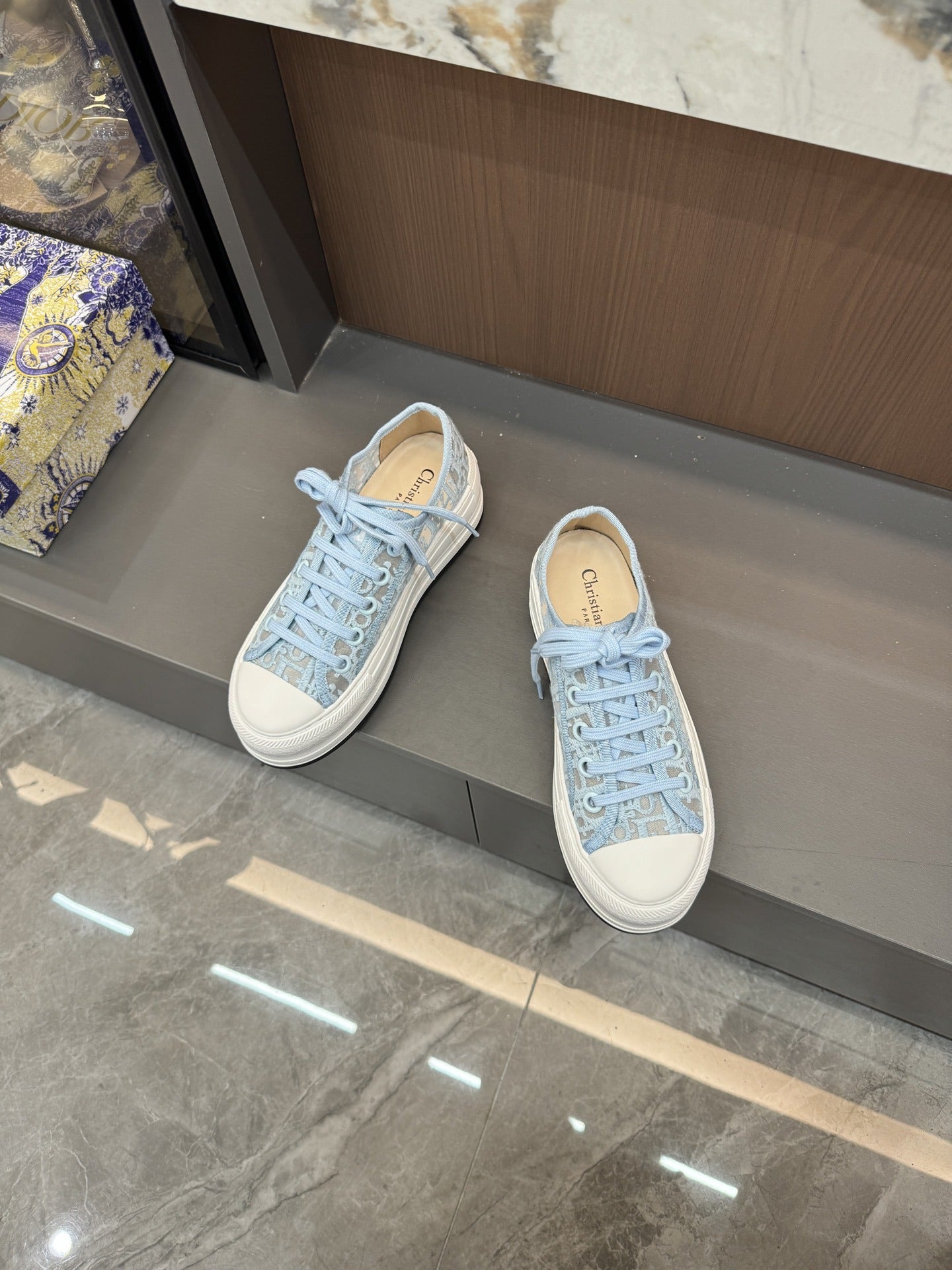 Dior Women Cotton & Lambskin Leather Embroidered Shoes