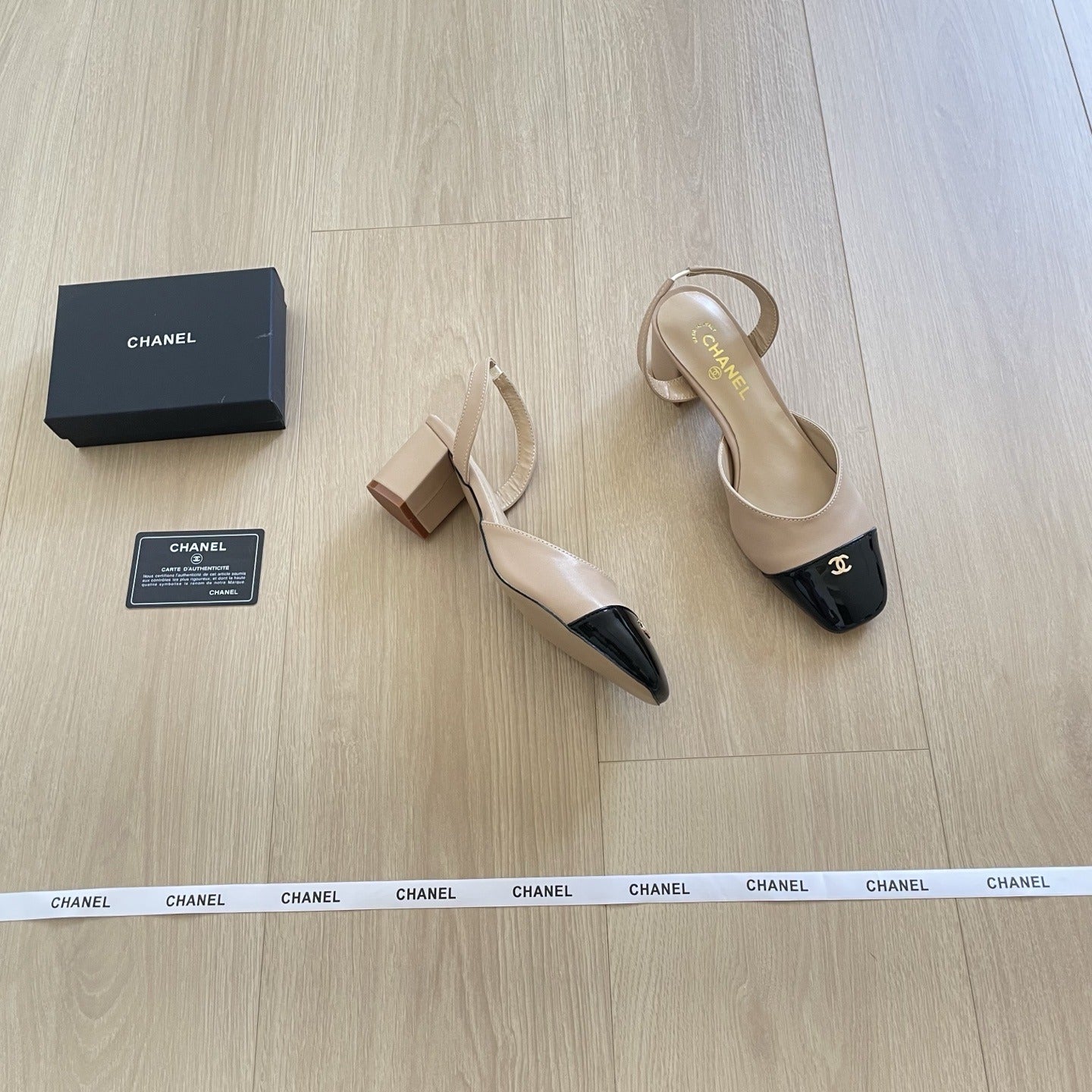 Chanel Leather Colorblock Sandals